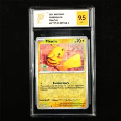 TQG 9.5 MINT+ 2024 Pokemon ENG Pikachu 051/162 C - Image 1