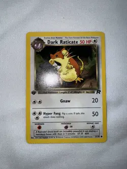 Pokemon 2000 Dark Raticate Team Rocket 1st Edition NM-MINT WOTC 51/82 vintage - Image 3