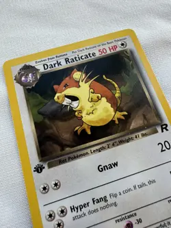 Pokemon 2000 Dark Raticate Team Rocket 1st Edition NM-MINT WOTC 51/82 vintage - Image 4