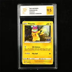 TQG 9.5 MINT+ 2022 Pokemon ENG Pikachu SWSH234 Promo - Image 1