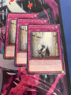 YUGIOH - THE SANCTIFIED DARKLORD X3 - RARE - FLOD - 1ST ED - NM - Image 1