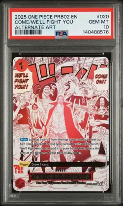 One Piece PRB02 - Come on!! We'll Fight You!! OP09-020 - Alt Art - PSA 10 - Image 1