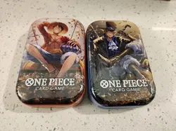 One Piece Pack Set Vol 2 Factory Sealed. Each tin includes 2x OP13 pack & promo. - Image 1