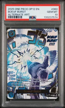 2025 ONE PIECE OP12-060 LEGACY OF THE MASTER BOEUF BURST EVENT ALT ART PSA 10 - Image 1