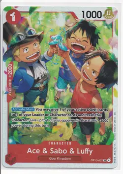 Ace & Sabo & Luffy OP13-007 SR | Carrying on His Will | One Piece TCG English - Image 1
