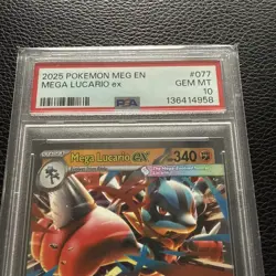 2025 POKEMON MEG EN-MEGA EVOLUTION #077 MEGA LUCARIO EX PSA 10 card - Image 2