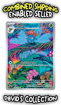 Gloom 198/197 - Pokemon TCG Obsidian Flames Full Art Holo Card - NM - Image 1