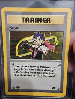 Pokemon TCG Koga 1st Edition Trainer Card 2000 Gym Challenge Holo Rare 19/132 NM - Image 1
