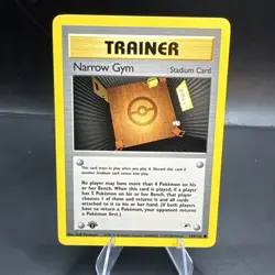 Pokemon Card 1st Edition Gym Heroes Narrow Gym Trainer 124/132 LP-NM - Image 1