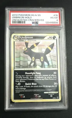 Pokemon TCG Umbreon 10/90 Cracked Ice Holo Promo-HGSS Undaunted PSA 4 - Image 1