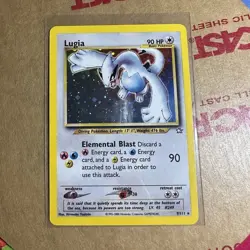 DAMAGED Pokemon Lugia 90 HP Holo Rare Neo Genesis 9/111 The Pokemon Company 2000 - Image 1