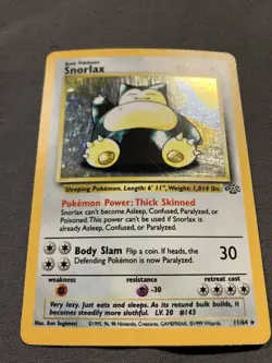 Pokemon TCG Snorlax 11/64 Jungle Unlimited Holo Rare LP - Image 2