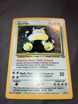 Pokemon TCG Snorlax 11/64 Jungle Unlimited Holo Rare LP - Image 3