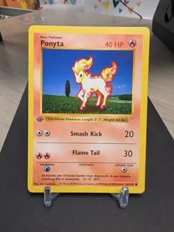 Pokemon Ponyta 1st edition base set 60/102 NM WOTC Rare Vintage 1999 Shadowless - Image 1