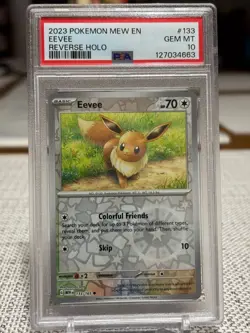 2023 Pokemon MEW EN-151 #133 EEVEE REVERSE HOLO PSA 10 - Image 1