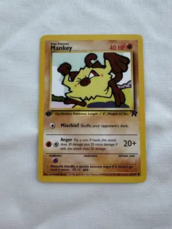 Pokemon 2000 Mankey Team Rocket 1st Edition NM-MINT Wizards of the Coast 61/82 - Image 1