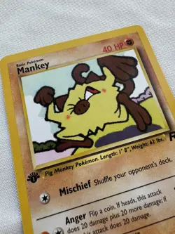 Pokemon 2000 Mankey Team Rocket 1st Edition NM-MINT Wizards of the Coast 61/82 - Image 3