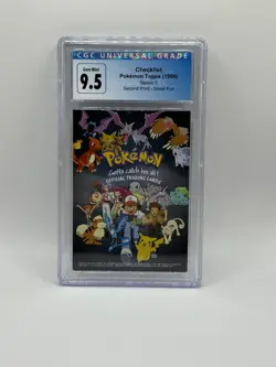 1999 Topps Pokemon Series 1 TV Animation Silver Foil Checklist Blue Logo graded - Image 1