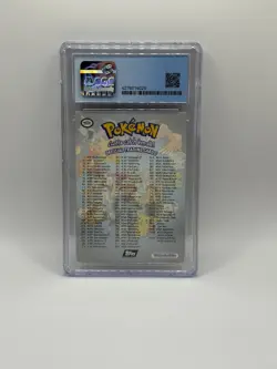 1999 Topps Pokemon Series 1 TV Animation Silver Foil Checklist Blue Logo graded - Image 2
