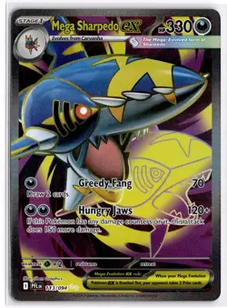 Mega Sharpedo ex 113/094 Ultra Rare Phantasmal Flames Pokemon Near Mint - Image 1
