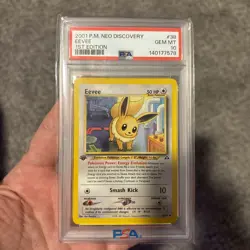 2001 POKEMON NEO DISCOVERY 1ST ED #38 EEVEE PSA 10 - Image 1