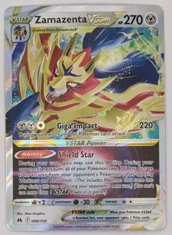 Pokemon Zamazenta VSTAR 099/159 Ultra Rare Holo Crown Zenith EN NM Pack Fresh - Image 1