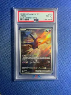2024 POKEMON SSP EN-SURGING SPARKS ILLUSTRATION RARE #203 LATIOS PSA 8 - Image 1