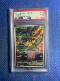 2023 POKEMON MEW EN-151 173 PIKACHU ILLUSTRATION RARE PSA 9 - Image 1