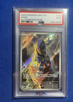 2025 POKEMON WHT EN-WHITE FLARE ILLUSTRATION RARE #130 - SAWK 130/086 - PSA 9 - Image 1