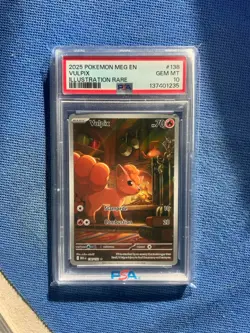 2025 POKEMON MEG EN-MEGA EVOLUTION ILLUSTRATION RARE #138 VULPIX PSA 10 - Image 1