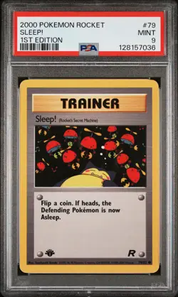 2000 POKEMON ROCKET 1ST ED #79 SLEEP! PSA 9 - Image 1
