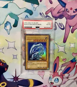 2002 Yugioh Blue-Eyes White Dragon SDK-001 Ultra Rare PSA 4 VG-EX Condition - Image 1