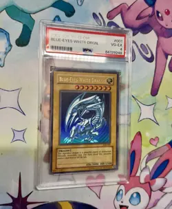 2002 Yugioh Blue-Eyes White Dragon SDK-001 Ultra Rare PSA 4 VG-EX Condition - Image 2