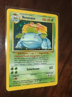 Pokemon Collectable Cards, Venusaur, HOLO, 15/102, Basic Set, 1998 - Image 1