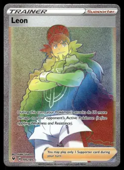 Pokemon Cards Leon 195/185 Vivid Voltage Rare Rainbow NM *2 - Image 1