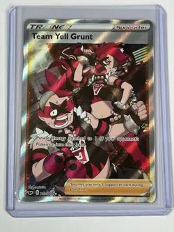 Team Yell Grunt - 202/202 - Pokemon Sword Shield Base Set Full Art Rare Card NM - Image 1