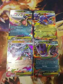 Pokemon 4 Ex Card Lot: Gengar 056, Charizard 013, Sharpedo 061, Heracross 004 - Image 1