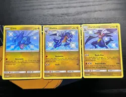 Pokemon Card TCG - Gible Gabite Garchomp Shiny Holo Set of 3 Hidden Fates NM - Image 1