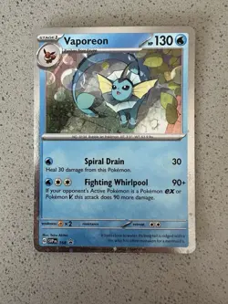 Vaporeon SVP 168 Pokemon Cosmos Holo Prismatic Evolutions Black Star Promo Card - Image 1