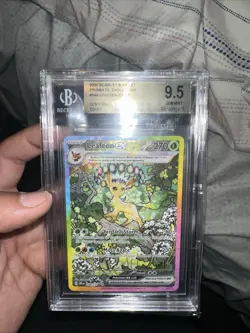 Pokemon TCG Leafeon EX Sir 144/131 Prismatic Evolutions Card Beckett Grade 9.5 - Image 3