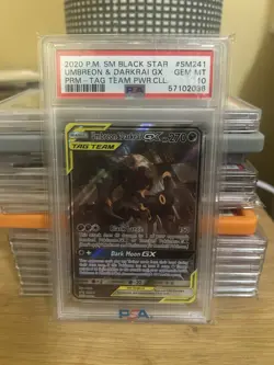 Pokemon 2020 Umbreon & Darkrai GX SM241 TagTeam Black Star Promo GEM MINT PSA 10 - Image 1