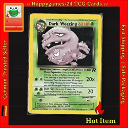 Dunkles Smogmog Dark Weezing Pokemon Karte WOTC 14/82 Rare Holo Team Rocket /U39 - Image 1