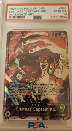 Eustass Captain Kid 2025 ONE PIECE English OP10 Alternate Art #099 PSA 10 - Image 1