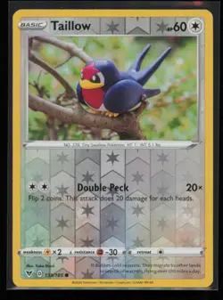 Taillow 133/185 Pokemon Vivid Voltage Common Near Mint Reverse Holo - Image 1