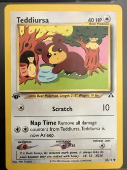 Pokemon TCG Teddiursa- 65/75 1ST Edition Neo Discovery - Image 1