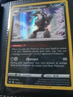Pokemon Galarian Obstagoon Holo Sword And Shield 119/202 - Image 1