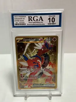 🔥 2023 Pokemon Koraidon ex Gold Hyper Rare #254/198 RGA 10 GEM MINT - Image 1