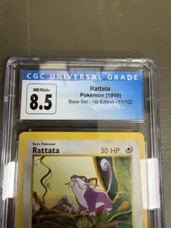 Rattata 061/102 Base Set 1st Edition CGC 8.5 Pokemon Shadowless Graded slab - Image 5