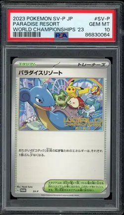 Pokemon PSA 10 Japanese Paradise Resort World Championships 2023 Worlds Promo - Image 1