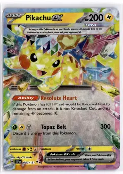 Pikachu ex 057/191 Double Rare Surging Sparks Pokemon Near Mint - Image 1